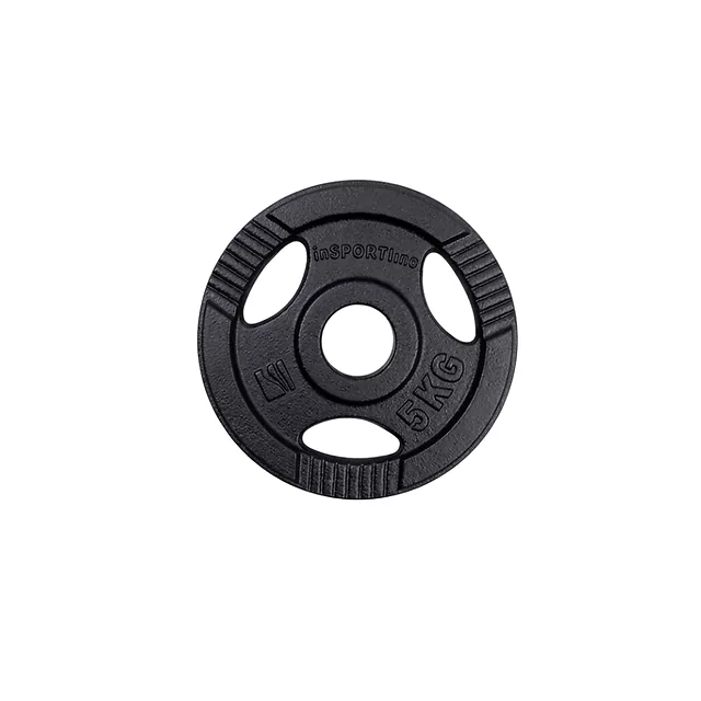Żeliwne talerze olimpijskie inSPORTline Hamerton Black 50 mm 1,25-25 kg ∙ wytrzymałe uchwyty ∙ do sztangi olimpijskiej