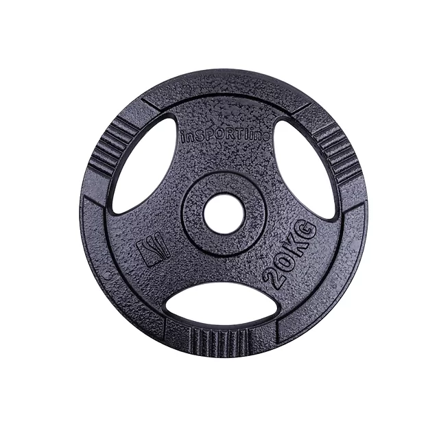 Żeliwne talerze olimpijskie inSPORTline Hamerton Black 50 mm 1,25-25 kg ∙ wytrzymałe uchwyty ∙ do sztangi olimpijskiej