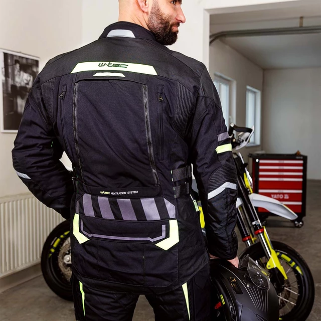 Męska kurtka motocyklowa W-TEC Aircross - Czarno-złoty