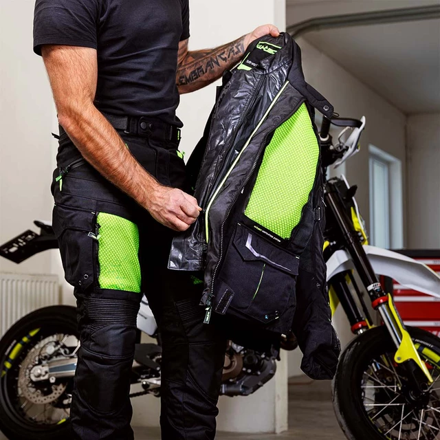 Męska kurtka motocyklowa W-TEC Aircross - Czarno-złoty