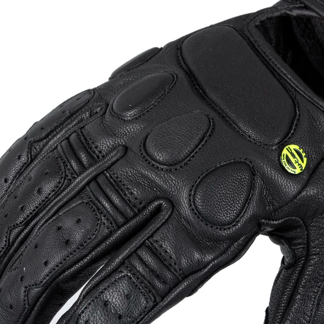 Męskie skórzane rękawice motocyklowe W-TEC Cherton - Czarny