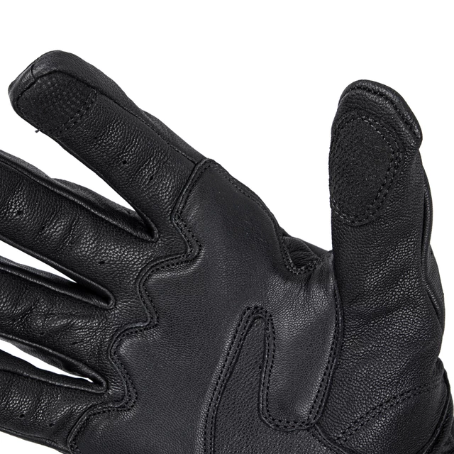 Męskie skórzane rękawice motocyklowe W-TEC Cherton - Czarny