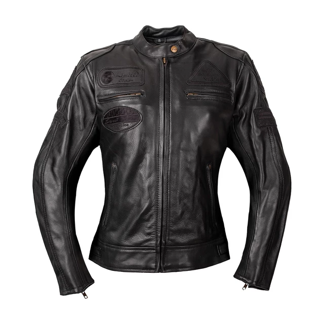 Damska skórzana kurtka motocyklowa W-TEC Urban Noir Lady - Czarny - Czarny