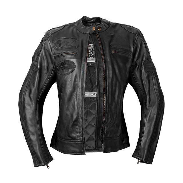 Damska skórzana kurtka motocyklowa W-TEC Urban Noir Lady - Czarny