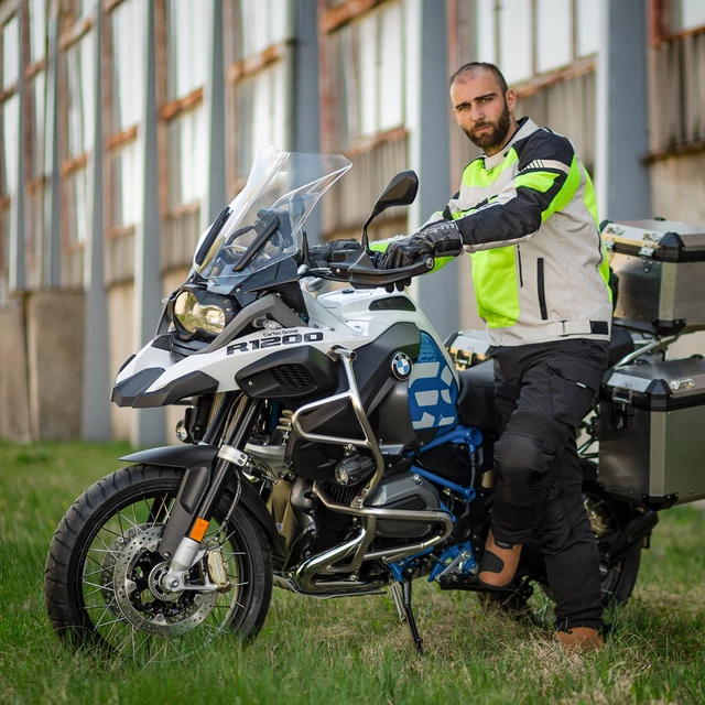 Męska kurtka motocyklowa letnia W-TEC Saigair - Fluo Yellow-Black