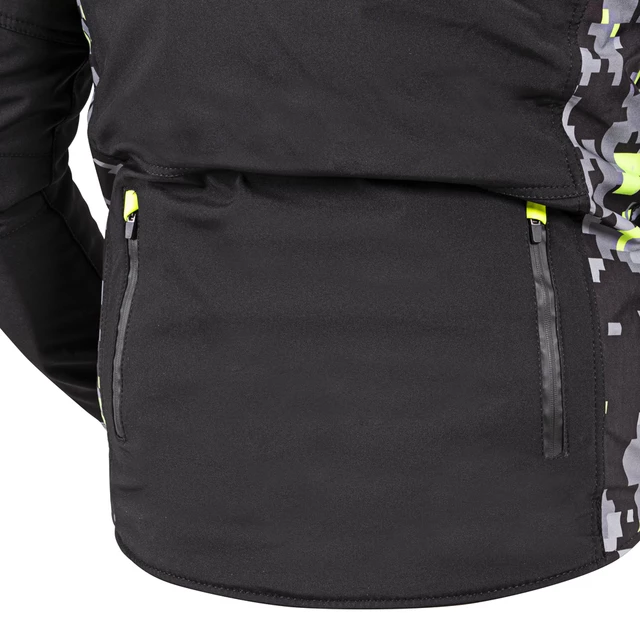 Męska kurtka motocyklowa z kapturem Softshell W-TEC Kybero - Czarny-fluo