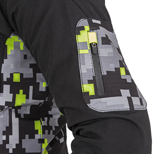 Męska kurtka motocyklowa z kapturem Softshell W-TEC Kybero - Czarny-fluo