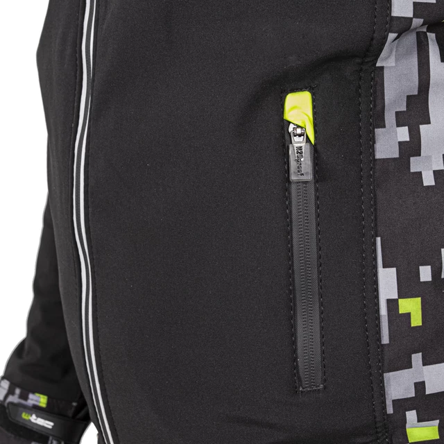 Męska kurtka motocyklowa z kapturem Softshell W-TEC Kybero - Czarny-fluo