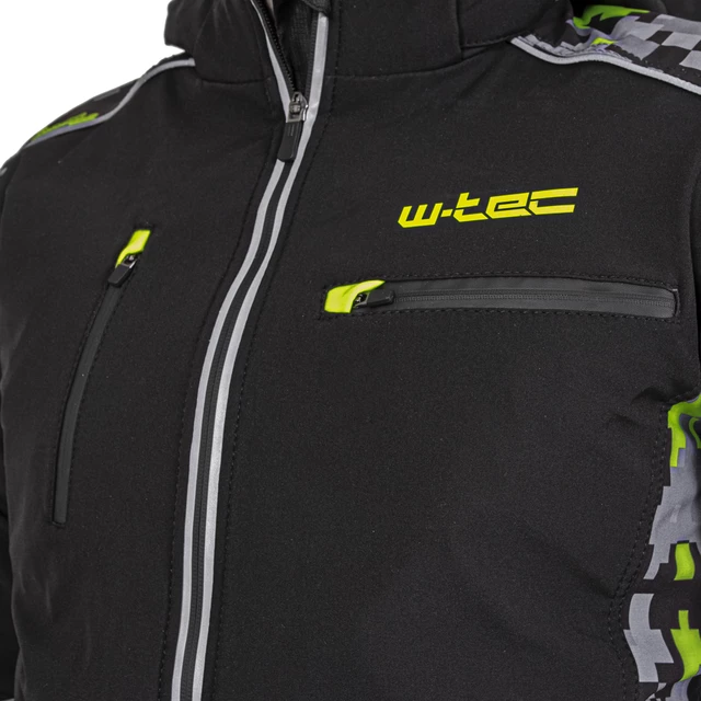 Męska kurtka motocyklowa z kapturem Softshell W-TEC Kybero - Czarny-fluo