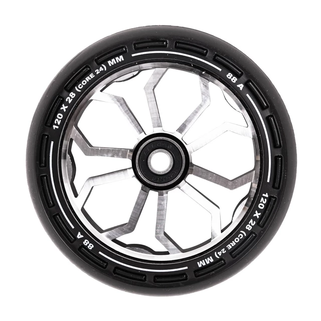 Kółka do hulajnogi LMT XL 120 mm z łożyskami ABEC 9 - Czarny - Czarny