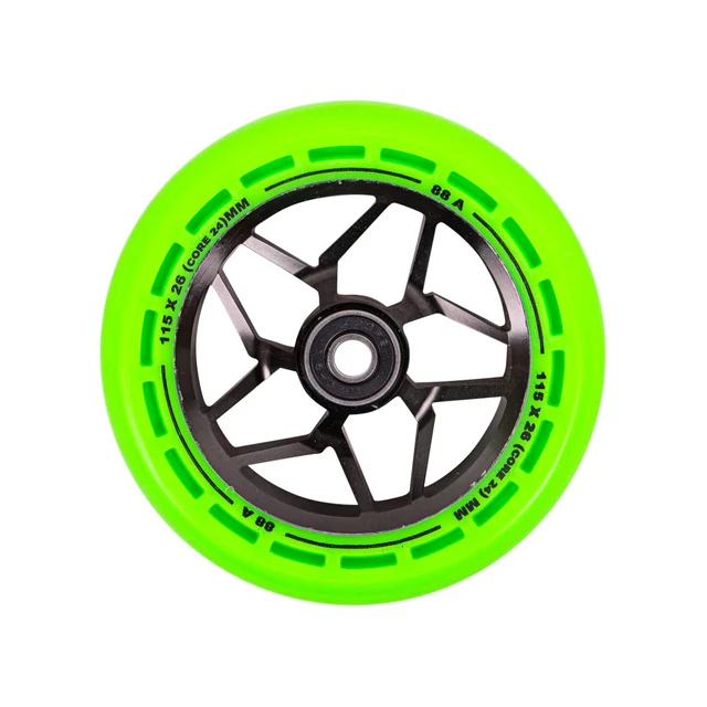Kółka do hulajnogi LMT L Wheel 115 mm z łożyskami ABEC 9 - Czarny/Czarny - Czarno-zielony