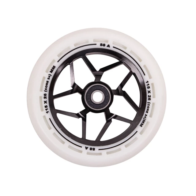 Kółka do hulajnogi LMT L Wheel 115 mm z łożyskami ABEC 9 - Czarny/Czarny - Czarno-biały