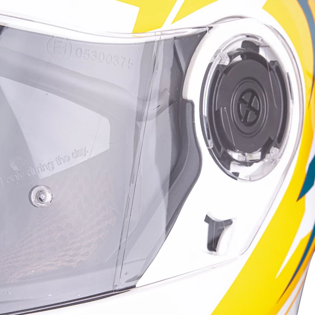 Kask motocyklowy szczękowy z blendą W-TEC Vexamo PI Graphic z Pinlockiem - Biała Grafika