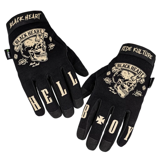 Rękawice motocyklowe W-TEC Black Heart Rioter - Czarny - Czarny