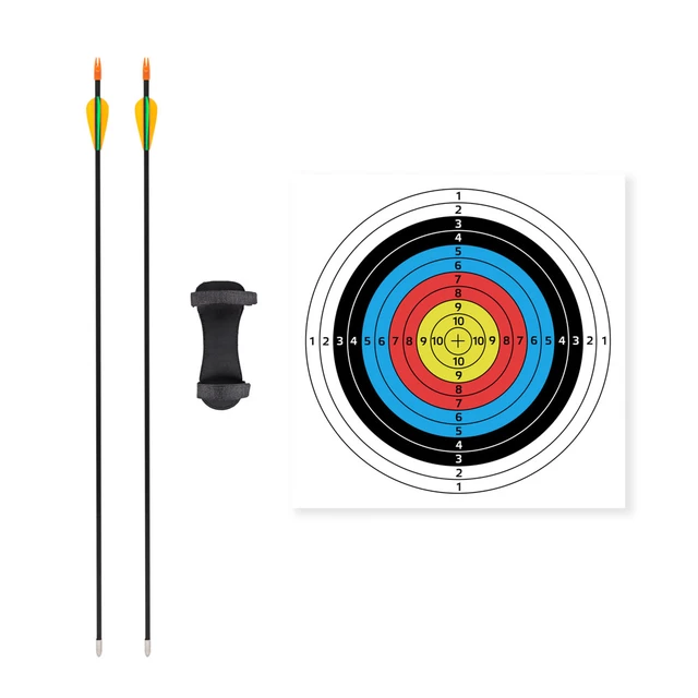 Zestaw łuczniczy: łuk, strzały, tarcza inSPORTline Hizza 15 lbs - Czarny