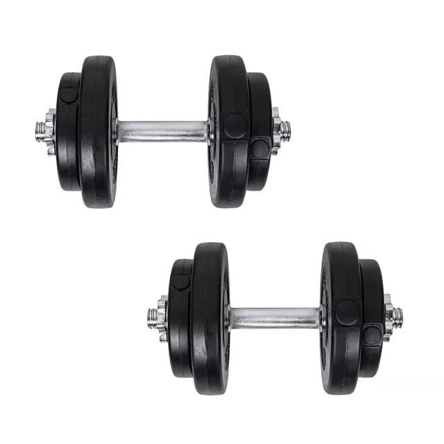 Zestaw: gryf prosty, 2 gryfy krótkie, obciążenie, zaciski inSPORTline BS08 3-50 kg