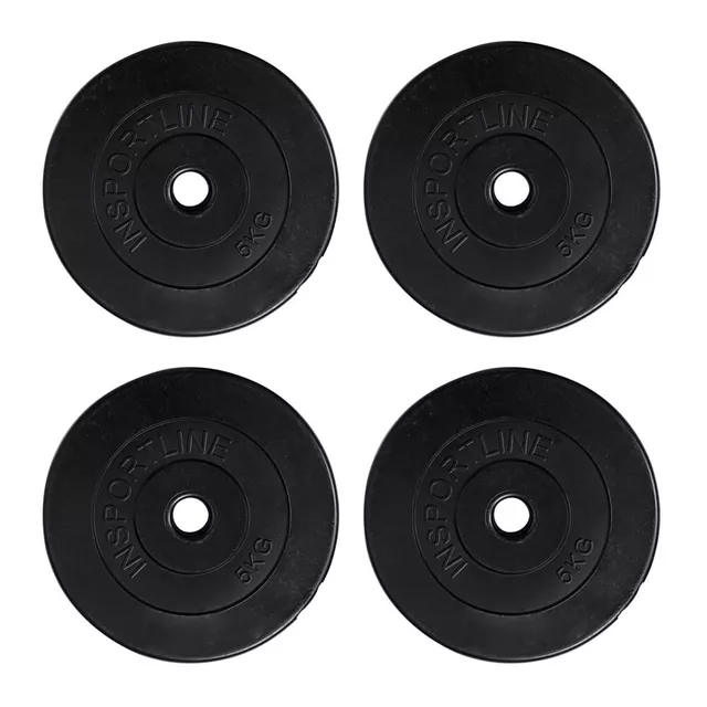Zestaw: gryf prosty, 2 gryfy krótkie, obciążenie, zaciski inSPORTline BS08 3-50 kg