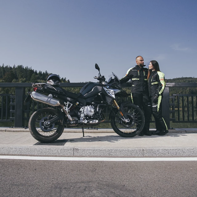 Damskie spodnie motocyklowe W-TEC Spirital Lady - Czarny-fluo żółty