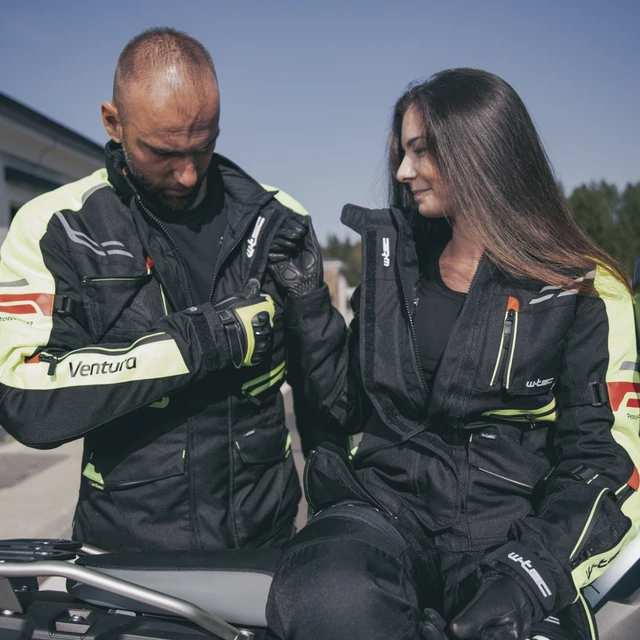 Męska kurtka motocyklowa W-TEC Ventura - Czarny-fluo żółty
