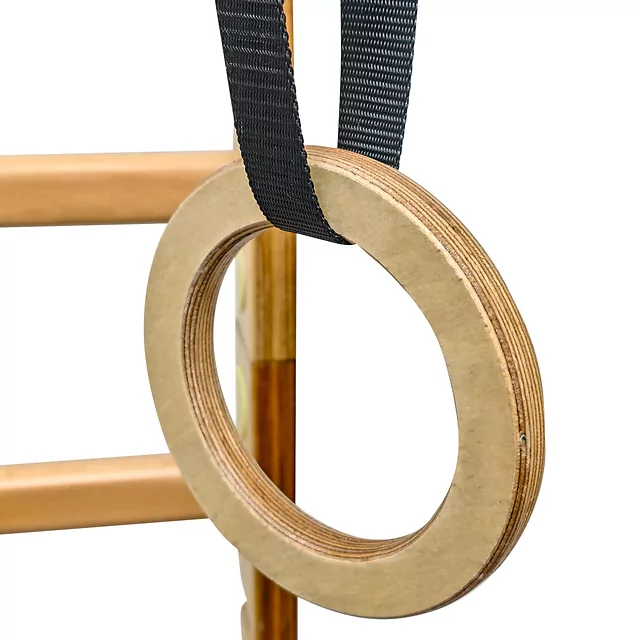Kółka gimnastyczne do drabinki inSPORTline Ringora ∙ nośność 100 kg ∙ drewniane ∙ regulowane pasy