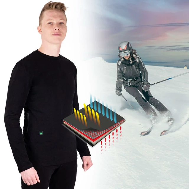 Podgrzewana koszulka męska odzież termoaktywna W-TEC Insulong longsleeve - Czarny