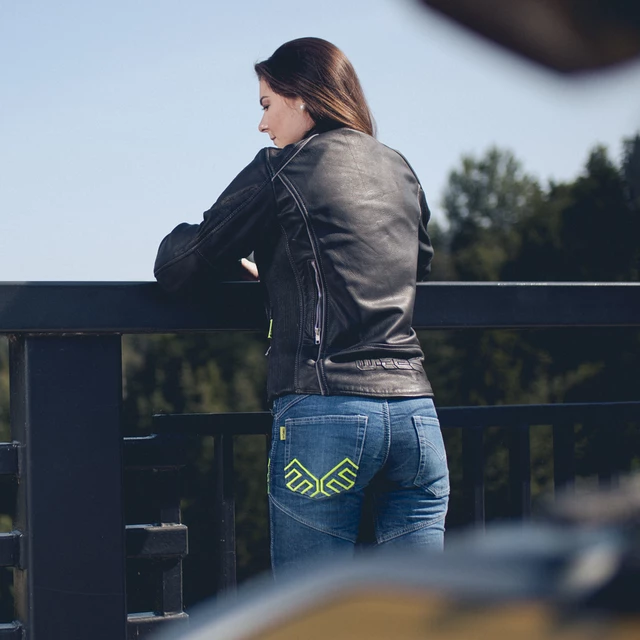 Damskie dżinsy motocyklowe W-TEC Ekscita - Niebieski