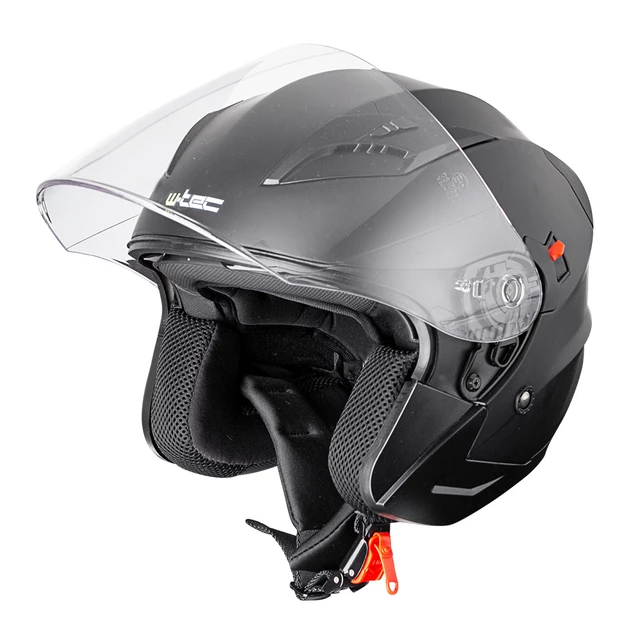 Kask motocyklowy otwarty z blendą W-TEC Putta - czarno-brązowy
