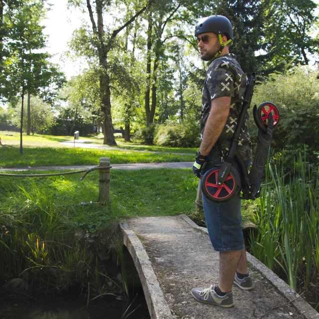 Hulajnoga składana WORKER Span kauczuk duże koła 230 mm - Niebieski