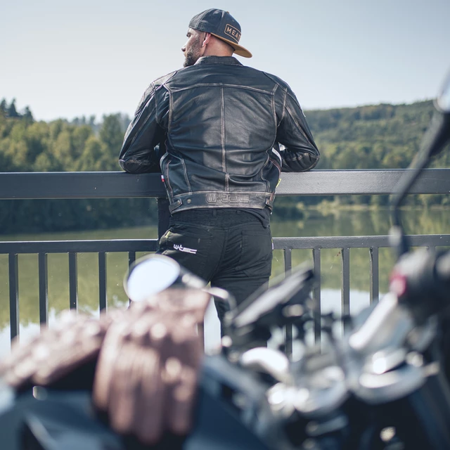 Męska skórzana kurtka motocyklowa W-TEC Sheawen Vintage - Czarny