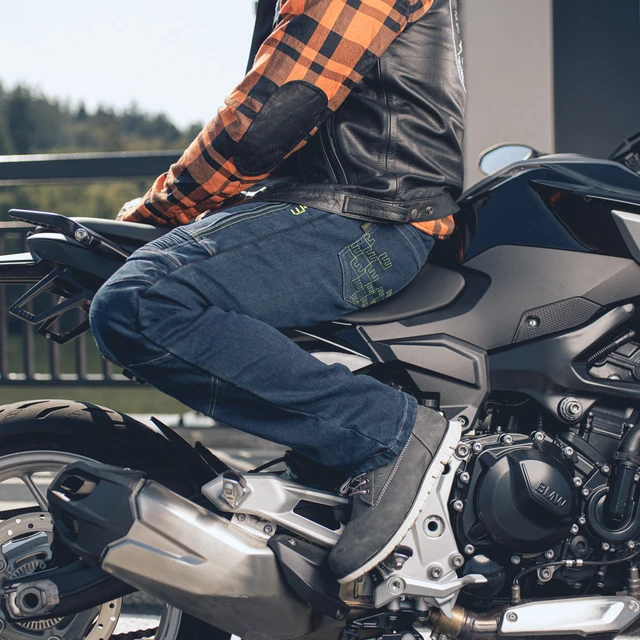 Męskie dżinsy motocyklowe W-TEC Biterillo - Niebieski