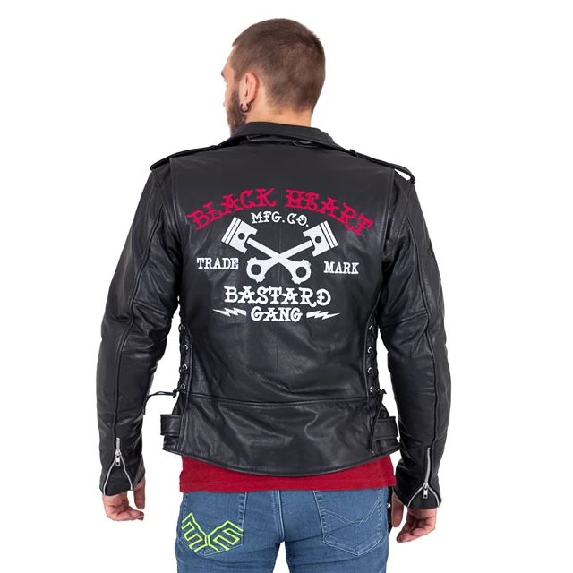 Skórzana kurtka motocyklowe W-TEC Black Heart Perfectis - OUTLET - Czarny