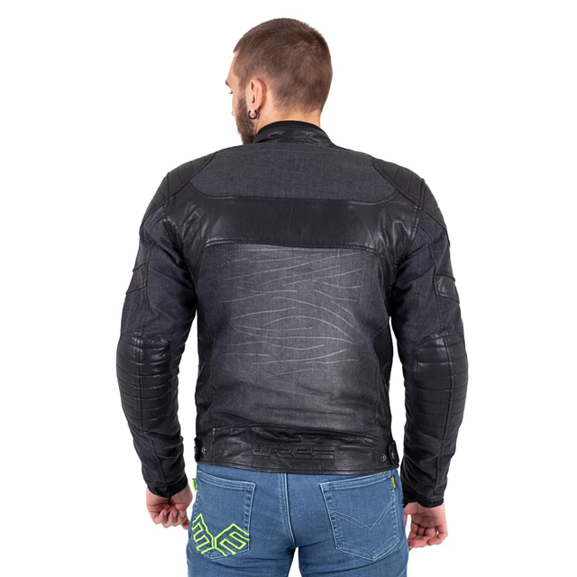 Skórzano-dżinsowa kurtka motocyklowa W-TEC Metalgy - Czarny