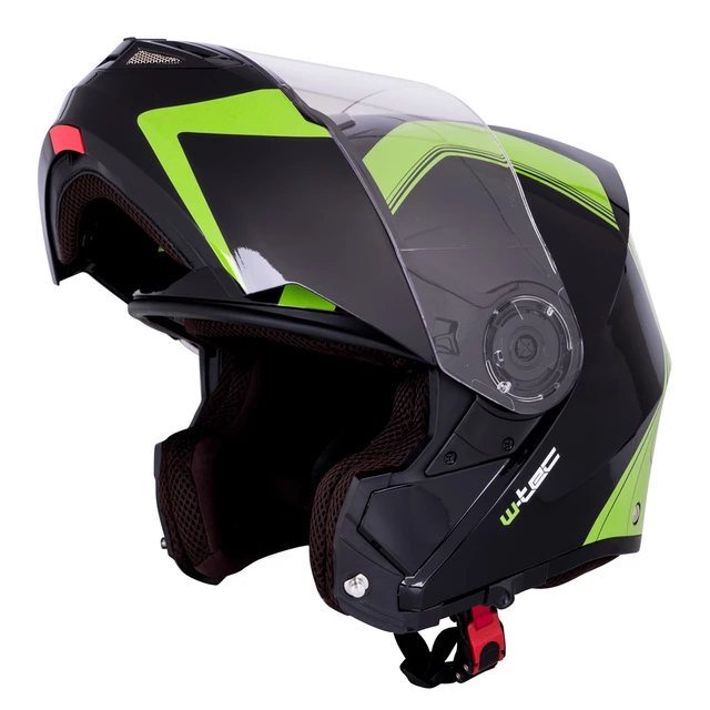 Kask motocyklowy szczękowy W-TEC Vexamo z blendą - Czarno-zielony
