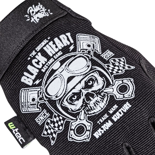 Rękawice motocyklowe W-TEC Black Heart Piston Skull - Czarny