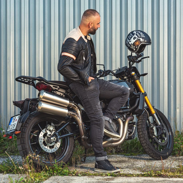 Męskie jeansy motocyklowe W-TEC Komaford - Ciemny szary
