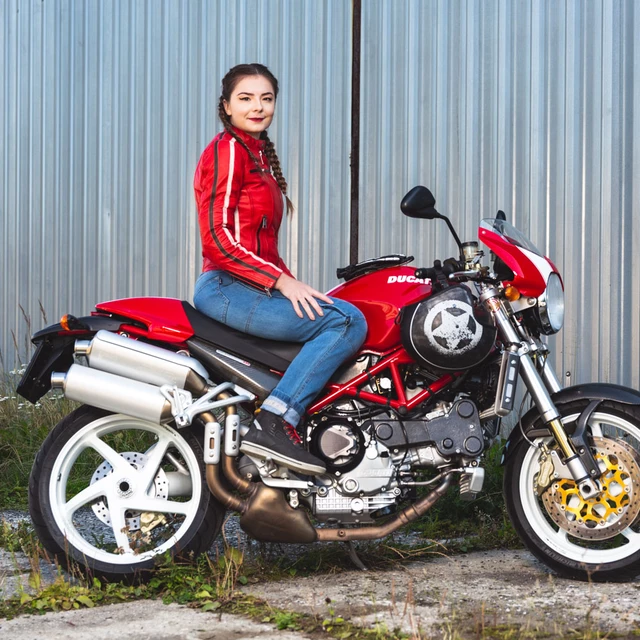 Damskie jeansowe spodnie motocyklowe W-TEC Lustipa - Niebieski