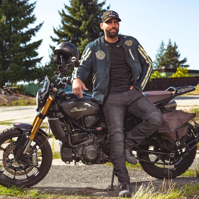 Męskie spodnie jeansy motocyklowe W-TEC Alfred CE - Szary