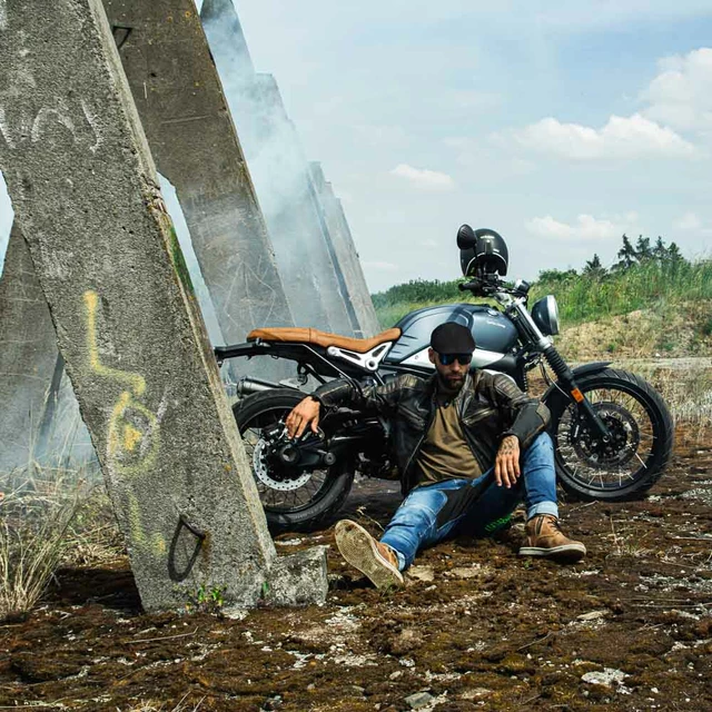Męskie dżinsy motocyklowe W-TEC Grandus - Niebieski