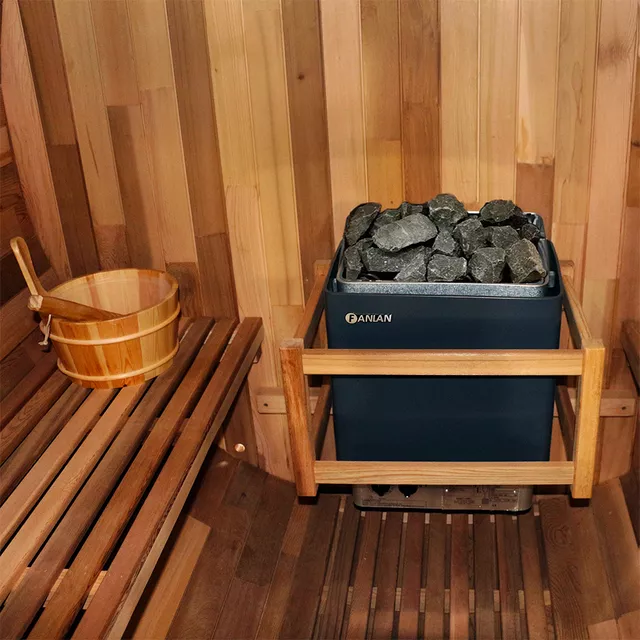 Fińska sauna beczkowa ogrodowa inSPORTline Viduor 400 - drewno cedrowe