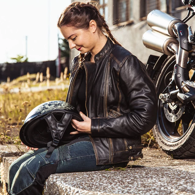 Kask motocyklowy otwarty chopper W-TEC Black Heart Rednut - Pistolet Blazin / Matowa czerń