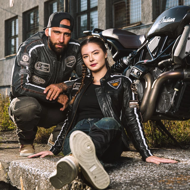 Damska skórzana kurtka motocyklowa W-TEC Sheawen Lady Black - Czarny