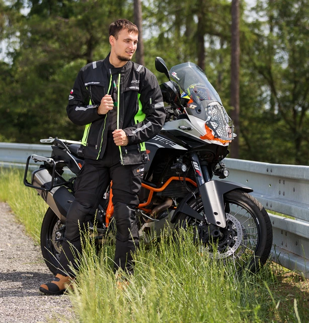 Męskie spodnie motocyklowe softshell W-TEC Erkalis GS-1729 - Czarny