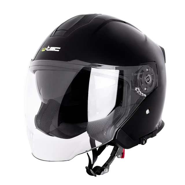 Kask motocyklowy otwarty W-TEC V586 NV z blendą - Czarny - Czarny