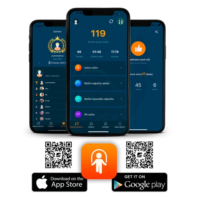 Inteligentna skakanka fitness smart z bluetooth inSPORTline Jumpsmart - Biały