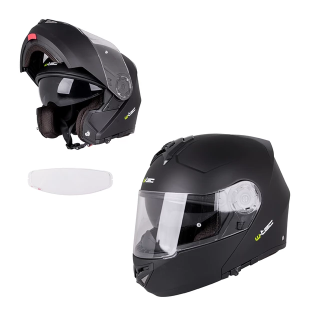 Kask motocyklowy szczękowy W-TEC Vexamo PP z Pinlockiem - Biały - Matt.czarny