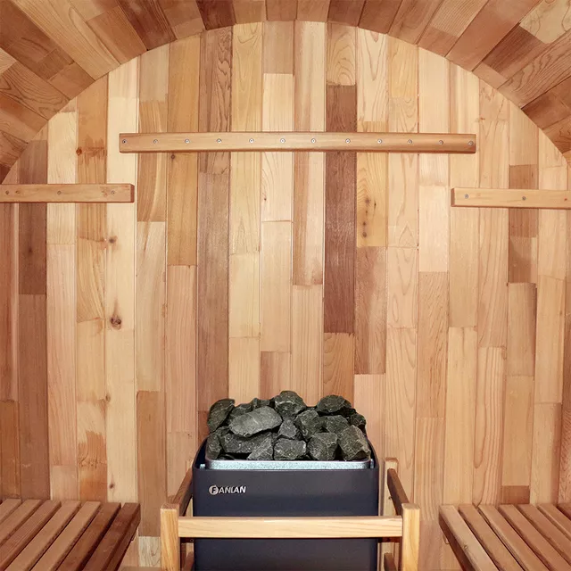 Fińska sauna beczkowa ogrodowa inSPORTline Viduor 300 - drewno cedrowe