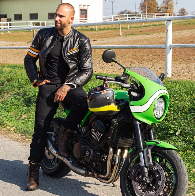 Męskie dżinsy motocyklowe W-TEC Aredator - Czarny
