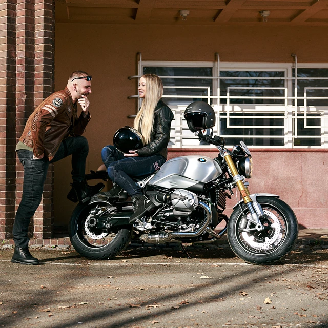 Męska skórzana kurtka motocyklowa W-TEC Milano - Czarny