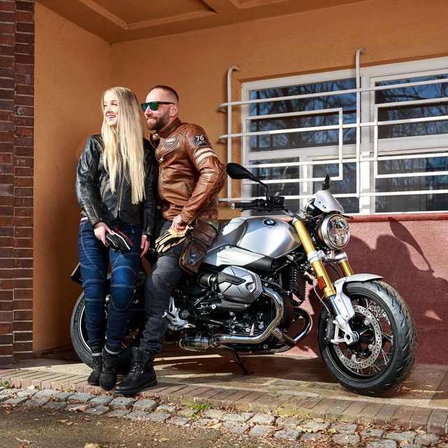 Męskie spodnie jeansy motocyklowe W-TEC Oliver - Niebieski