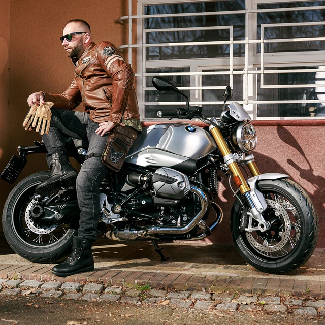 Męskie spodnie jeansy motocyklowe W-TEC Oliver - Niebieski